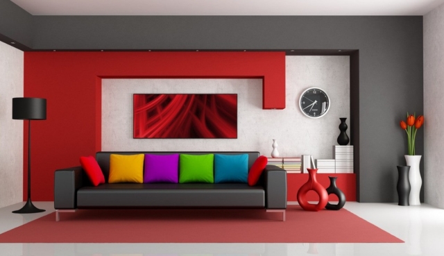 Déco salon en couleur rouge  35 idées magnifiques