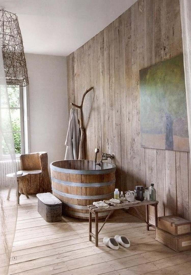 Salle de bain rouge et bois avec plus de clarté fonds d'écran ...
