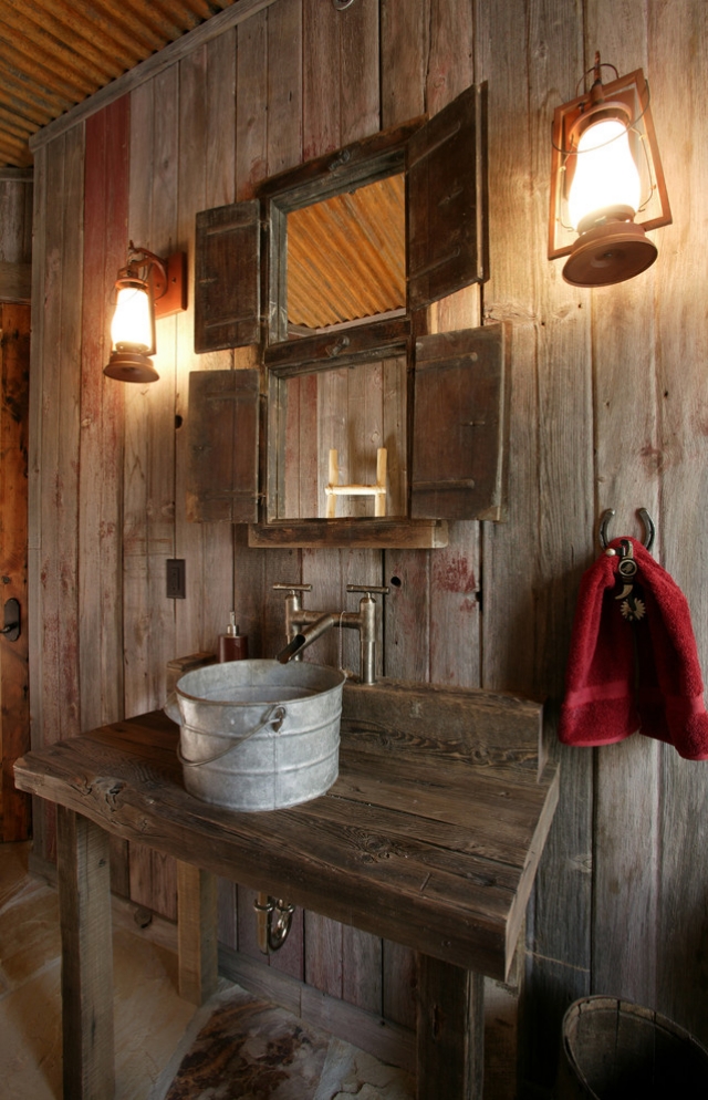 Meubles salle de bain et décoration dans le style rustique