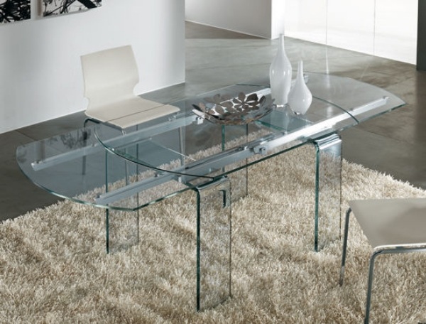 table verre transparent