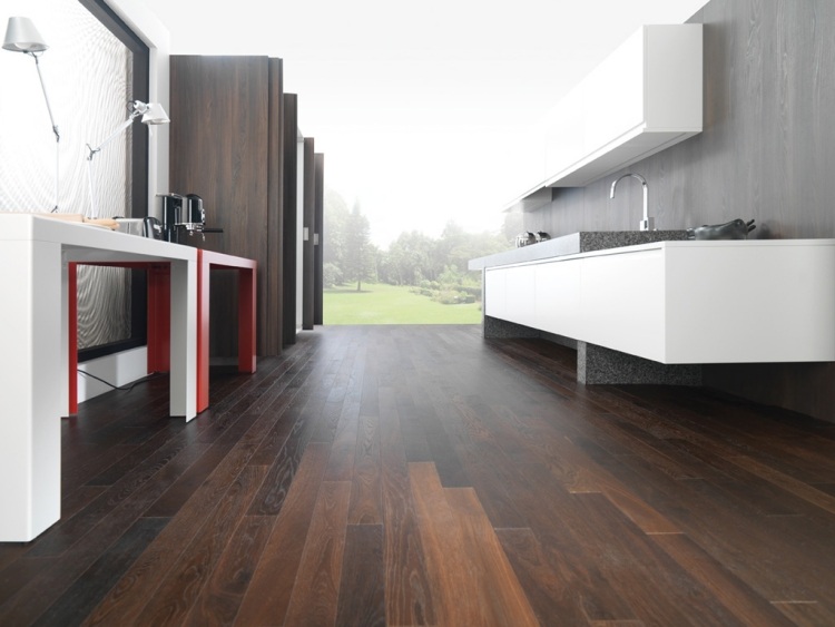 Salotto moderno parquet: parquet in rovere naturale idee che vi ... Living rustico moderno parquet