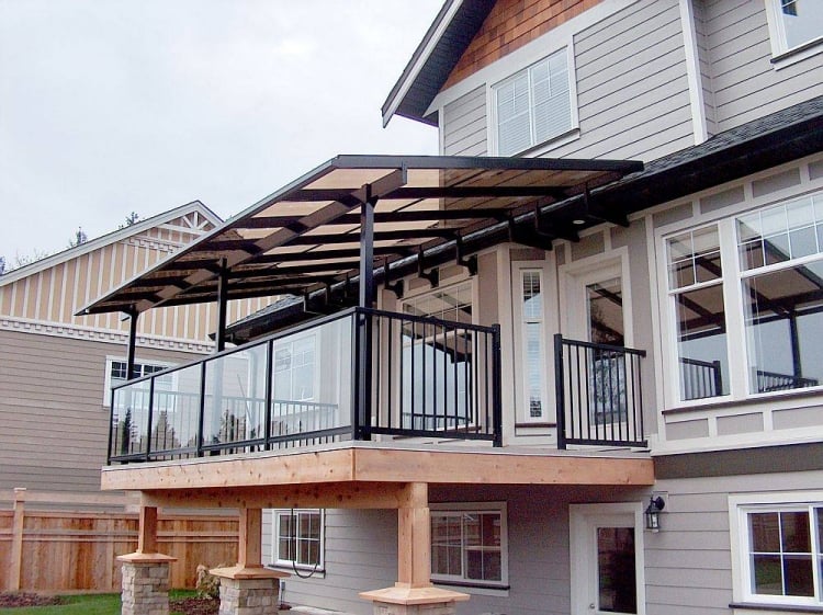 Toiture transparente pour terrasse avec cadre en aluminium