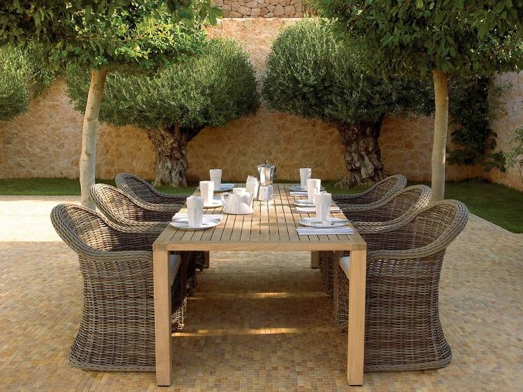 Table Et Chaises En Teck Pour Jardin Table De Lit