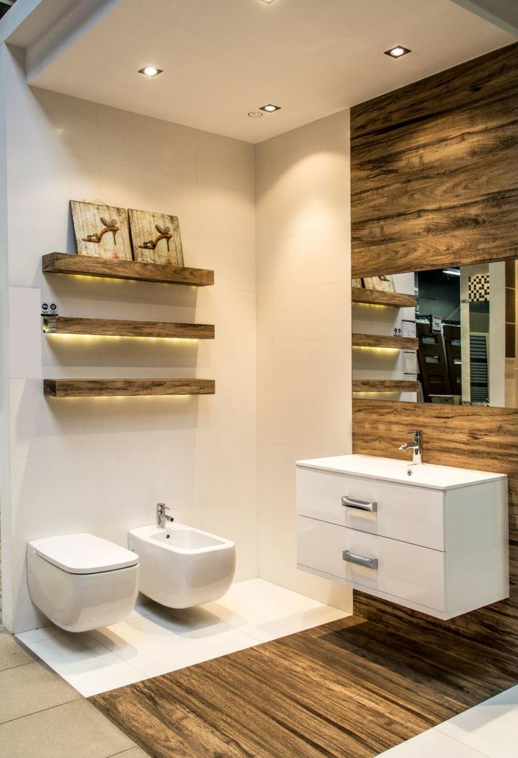Carrelage salle de bain imitation bois – 32 idées modernes