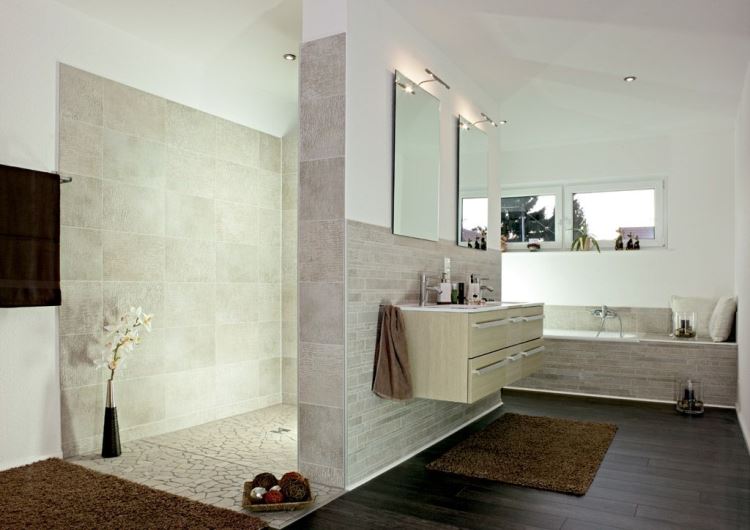 Salle de bain douche italienne ouverte – salle de bains ... Douche ouverte vintage