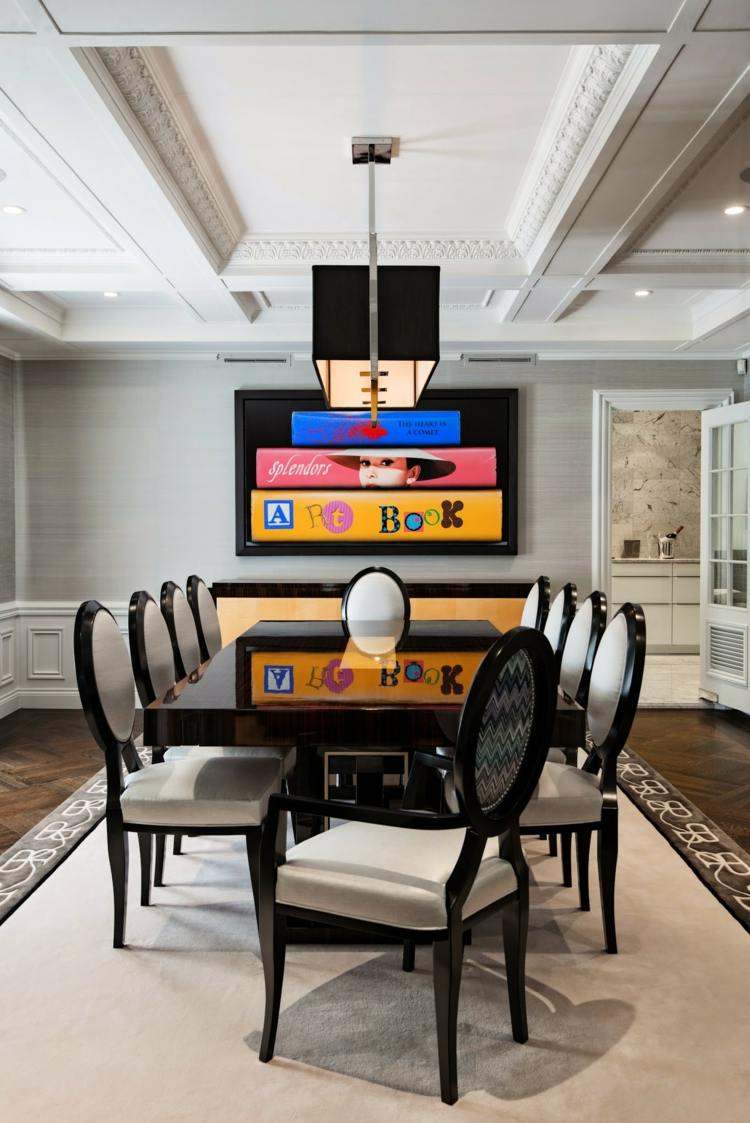 Déco salle à manger noire atmosphère stylée et dramatique