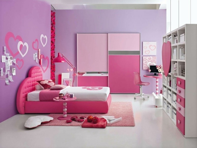 Deco chambre fille rose et violet ~ tazmik.com for . Chambre fille fushia et blanc