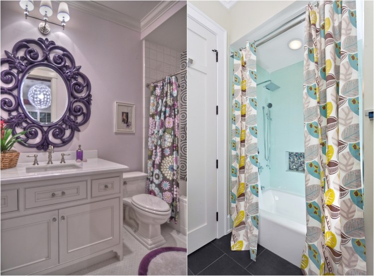 rideau de douche pour une petite salle de bains 30 id es. Black Bedroom Furniture Sets. Home Design Ideas