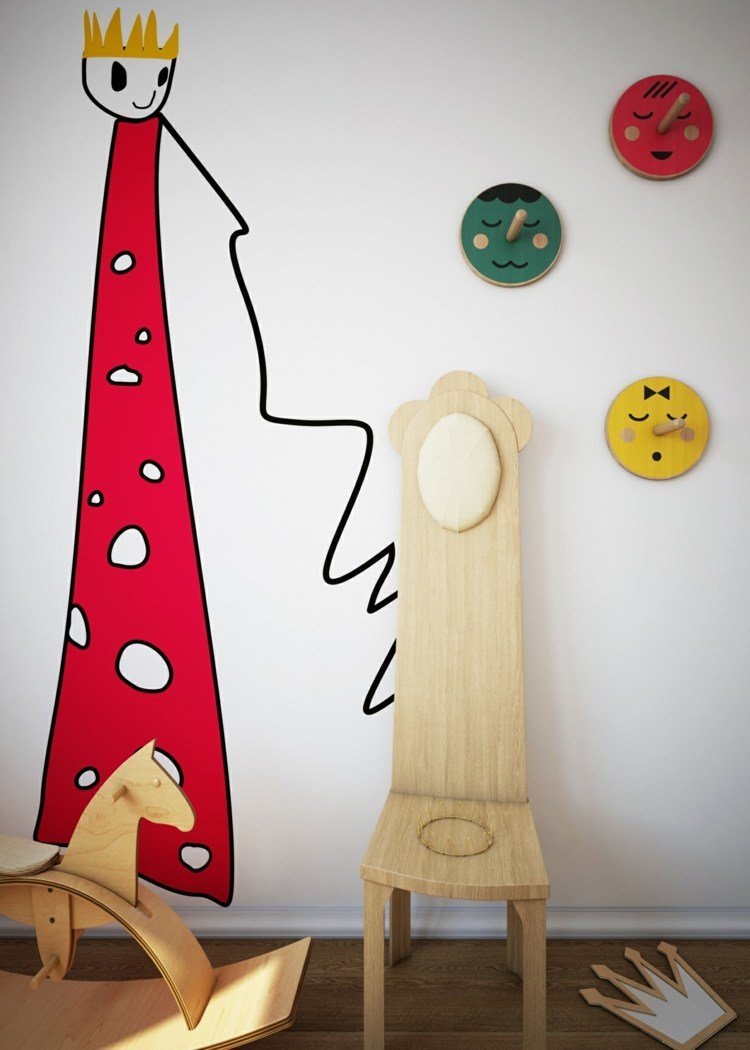 Déco chambre enfant avec papier peint et sticker mural