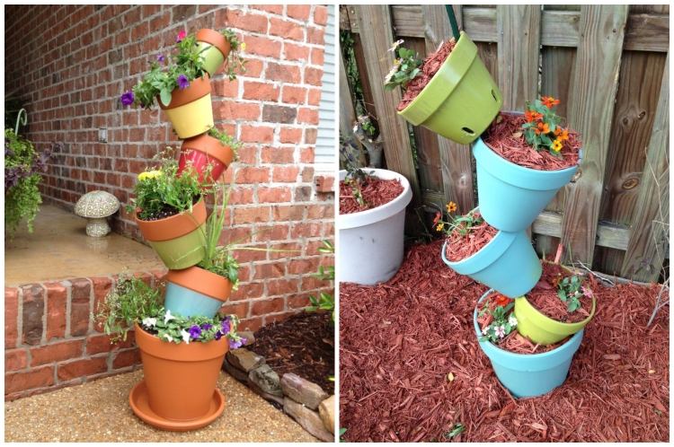 Décoration jardin pot de fleur GUEPIER multicolore céramique artisan :