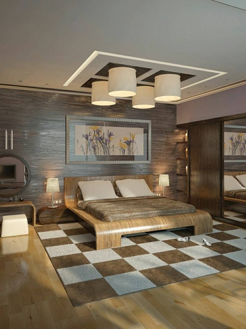 Couleur de chambre moderne – le marron apporte le confort