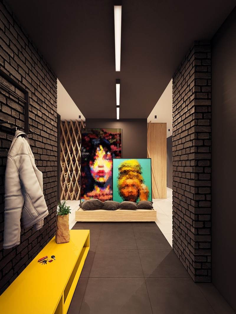 Décoration colorée –accrocheur dans une maison contemporaine