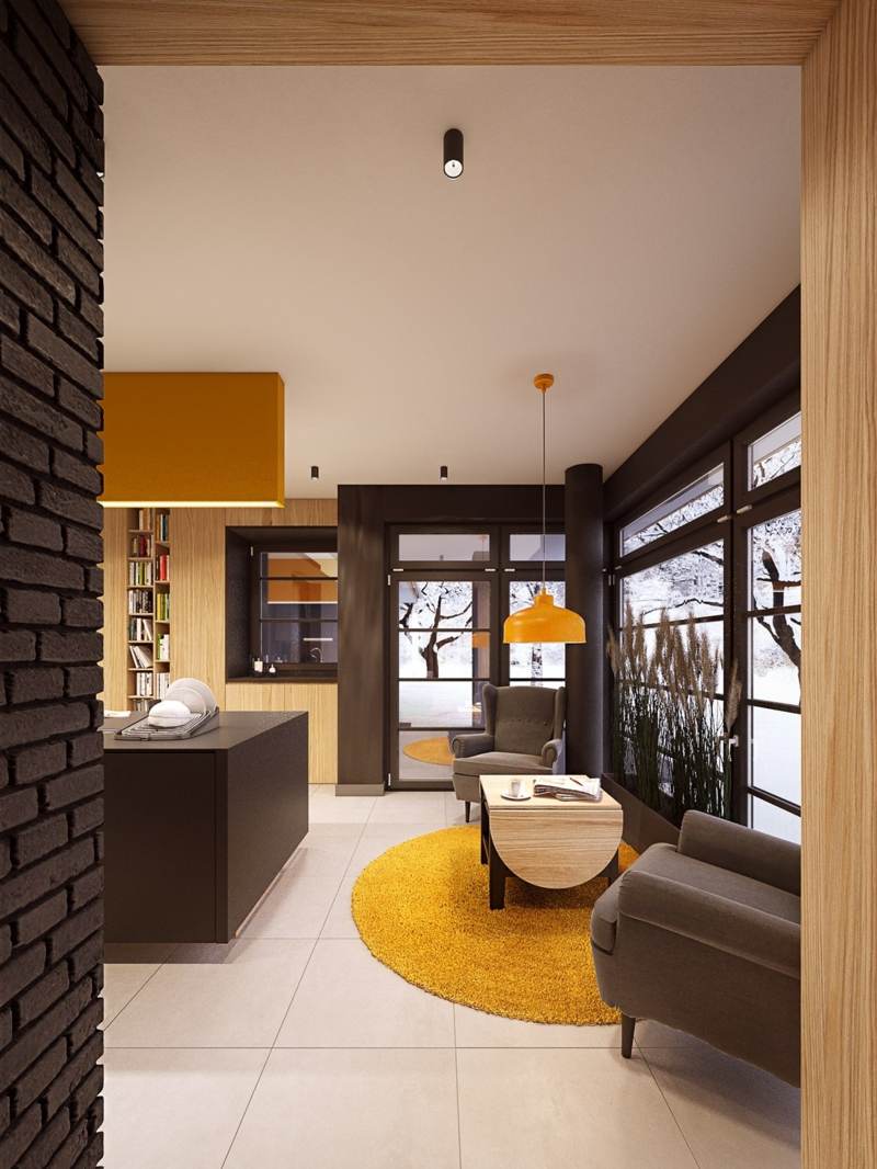 Décoration colorée –accrocheur dans une maison contemporaine
