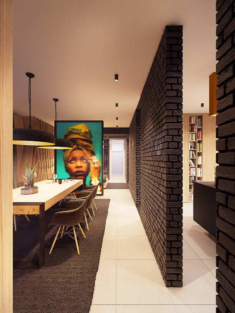 Décoration colorée –accrocheur dans une maison contemporaine