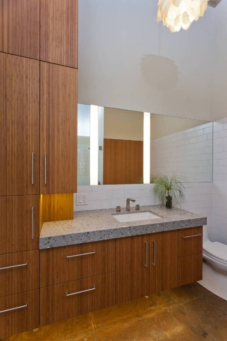 Meuble salle de bain bambou et accessoires en 50 idées