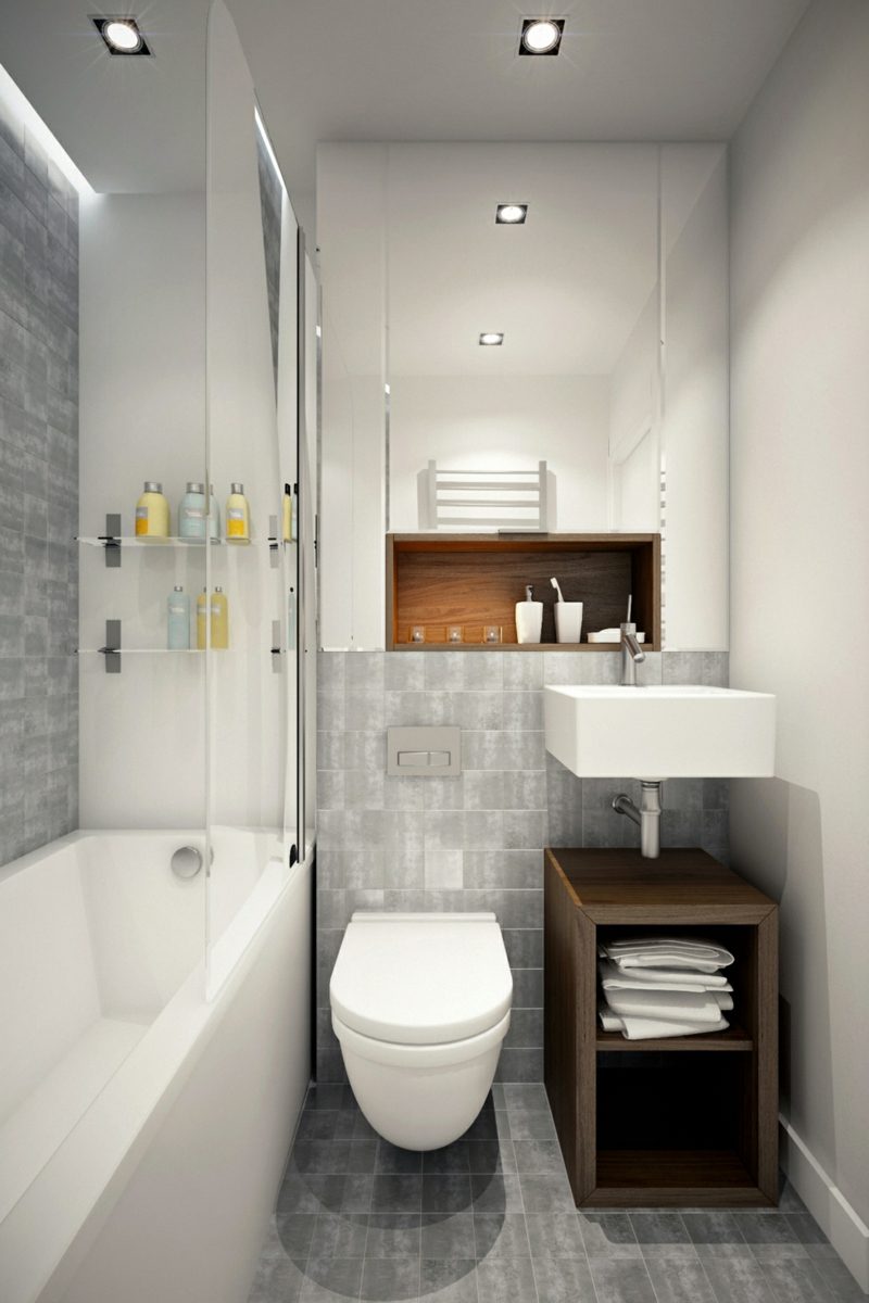 Petite salle de bains avec wc: 55 idées de meubles et déco