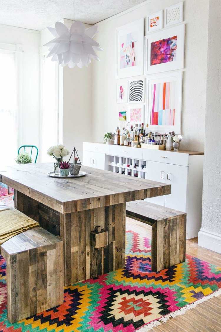 Tapis salle à manger: 50 idées pour choisir la forme