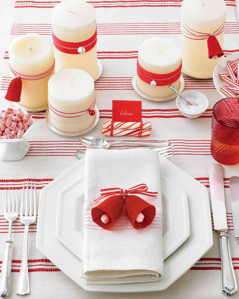Déco table noël rouge et blanc 50 idées