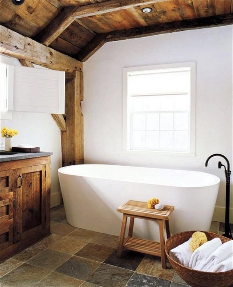 Image salle de bain l'ambiance naturelle s'invite dans la salle