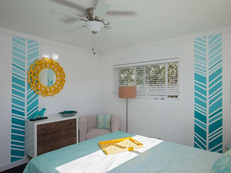 Wandfarbe schlafzimmer blau: welche wandfarbe im schlafzimmer ... Taubenblau rot einrichtung