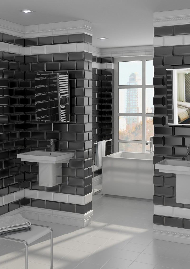 Modele faience salle de bain noir et blanc: modele de salle bain ...