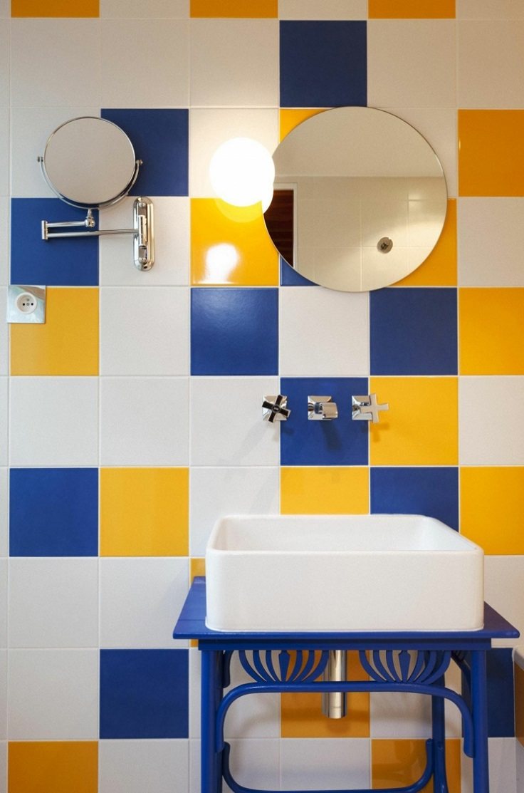 Salle de bain verte et jaune avec haute résolution fonds d'écran ...