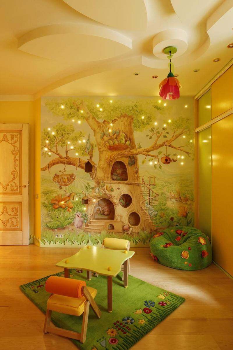 Fresque murale dans la chambre d'enfant – 35 dessins joviaux