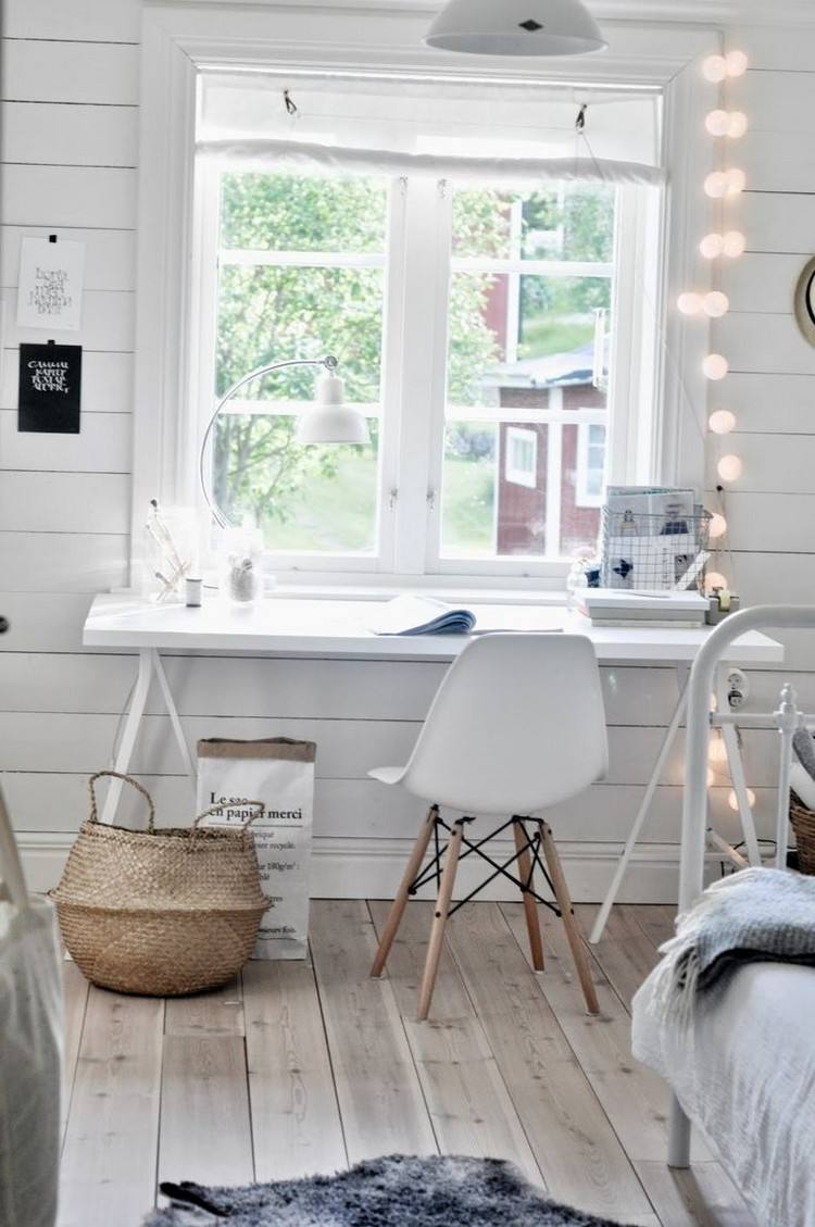 Comment meubler et décorer un bureau scandinave blanc