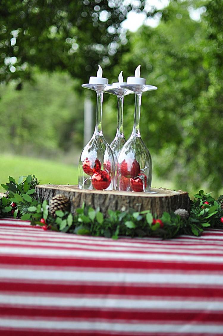 Déco Noël fait maison en verres à vin - 23 idées originales