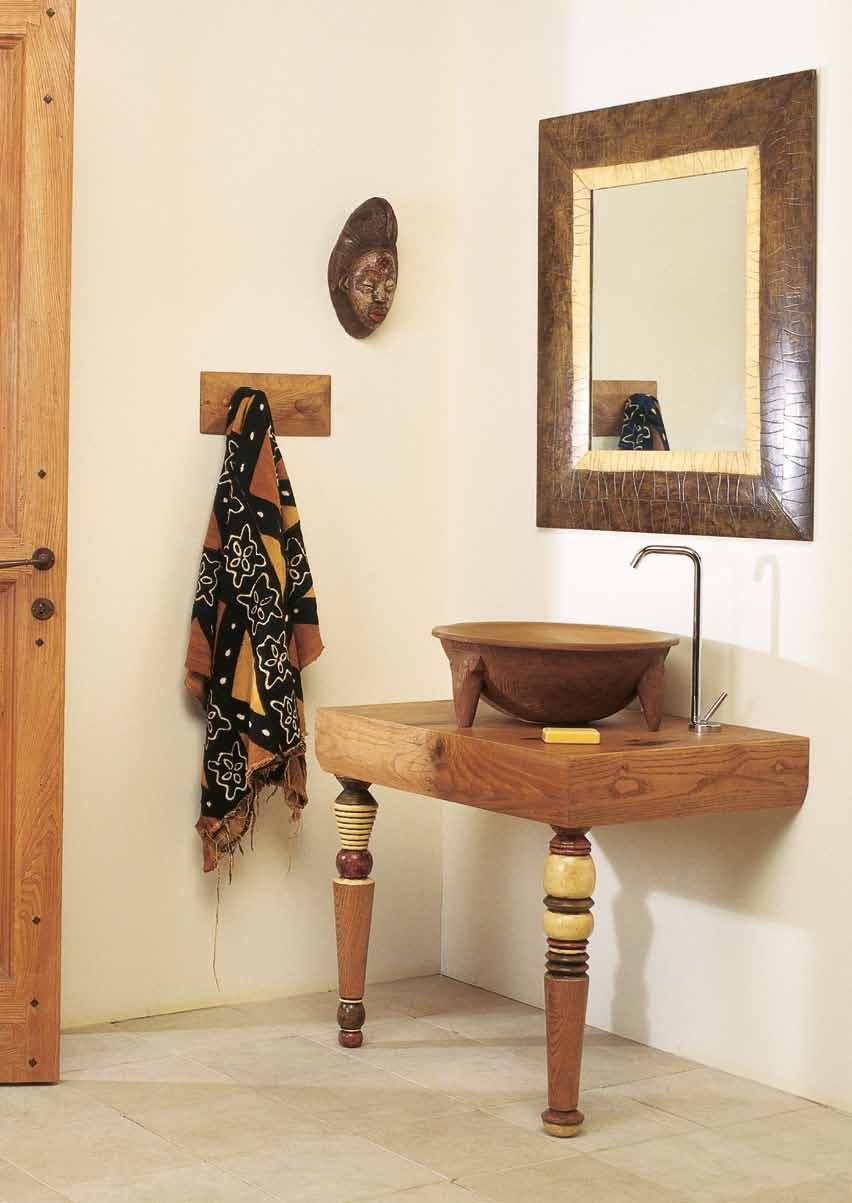 Meuble vasque salle de bain en bois patiné et blanc mat