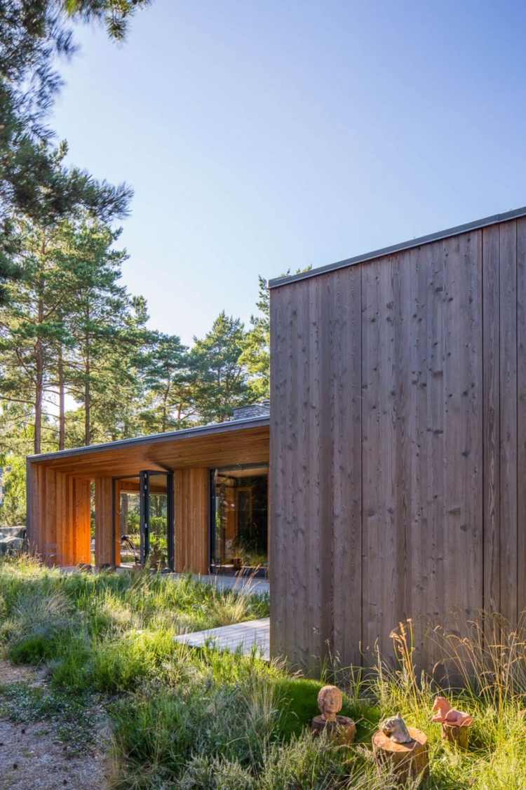 Bardage en bois extérieur et intérieur d'une villa en suède !