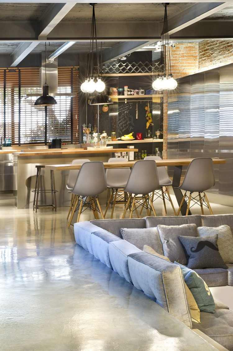 Cuisine industrielle contemporaine en 50 photos formidables