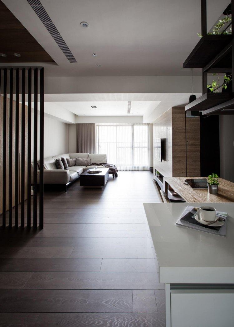 Parquet foncé, lambris bois et parement pierre en 25 photos
