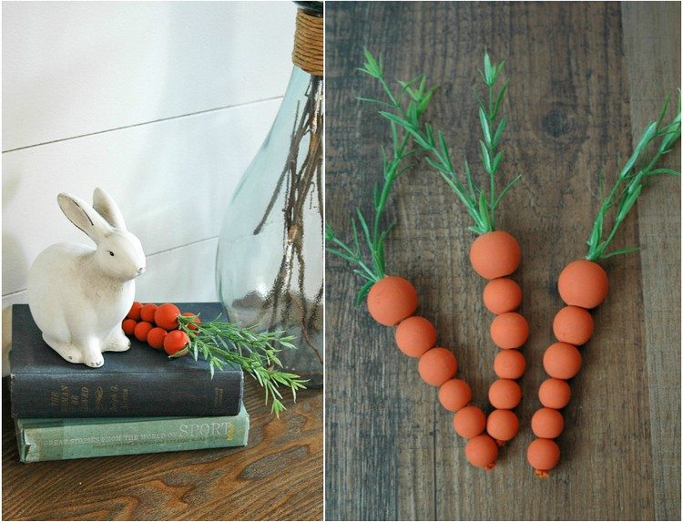 perles en bois -idée-bricolage-pâques-carottes-perles-bois-orange