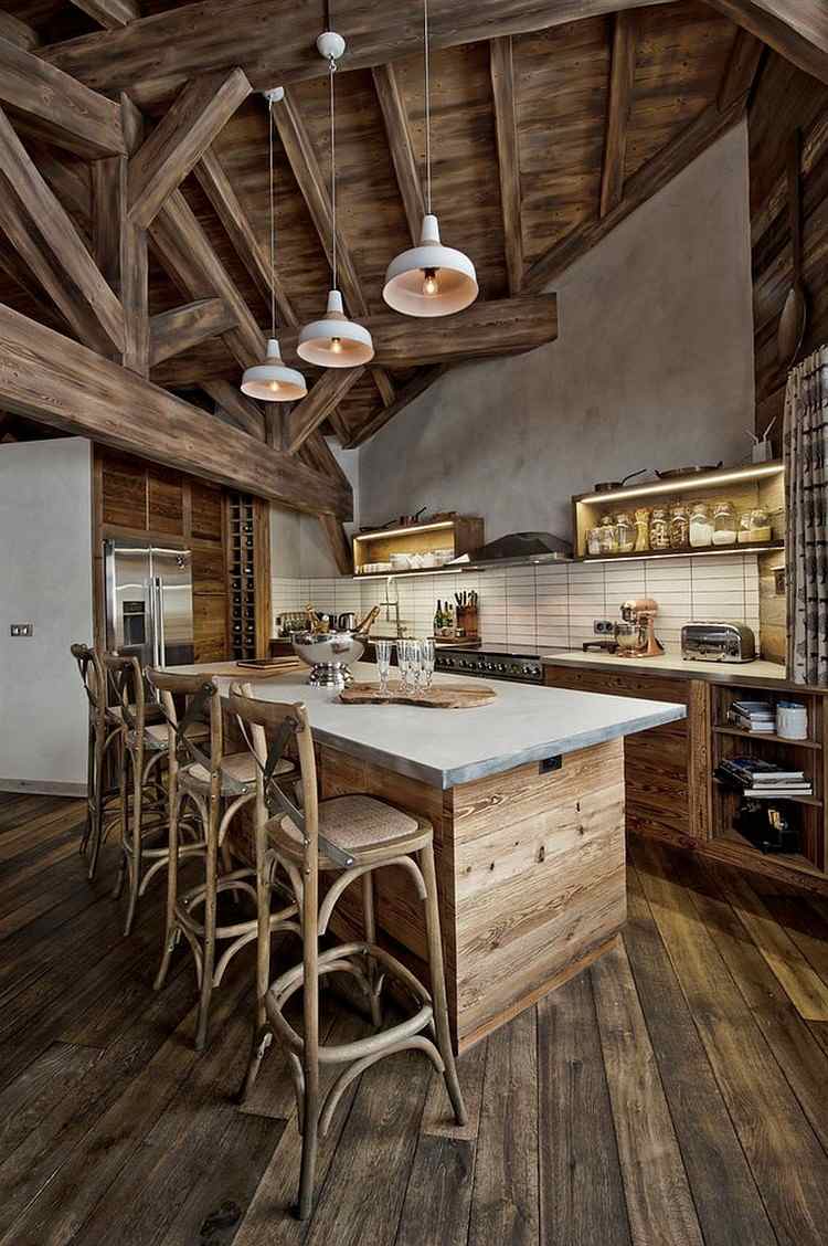 Cuisine bois de récupération en 20 idées d'aménagement rustique