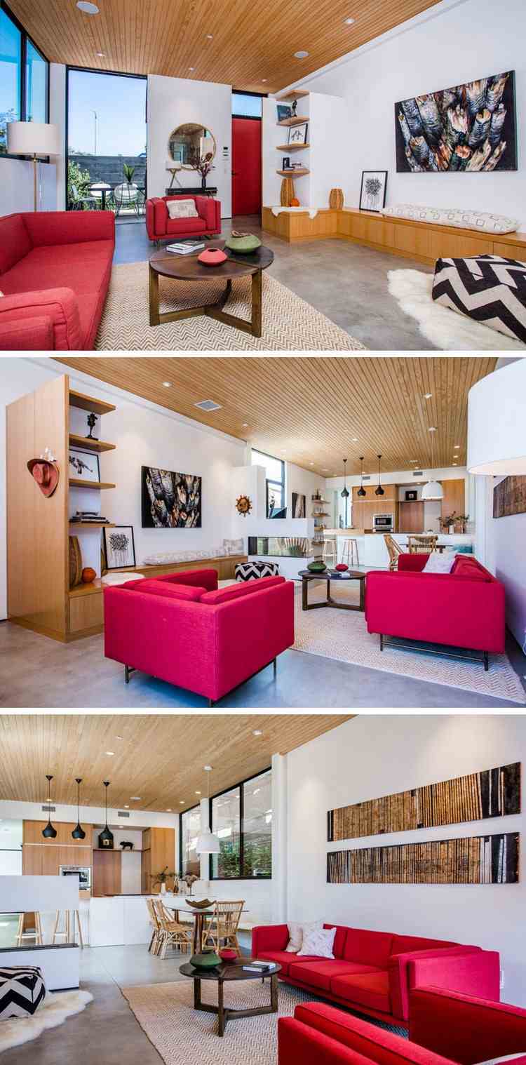 Meubles scandinaves vintage et déco aux accents rouges en 20 photos