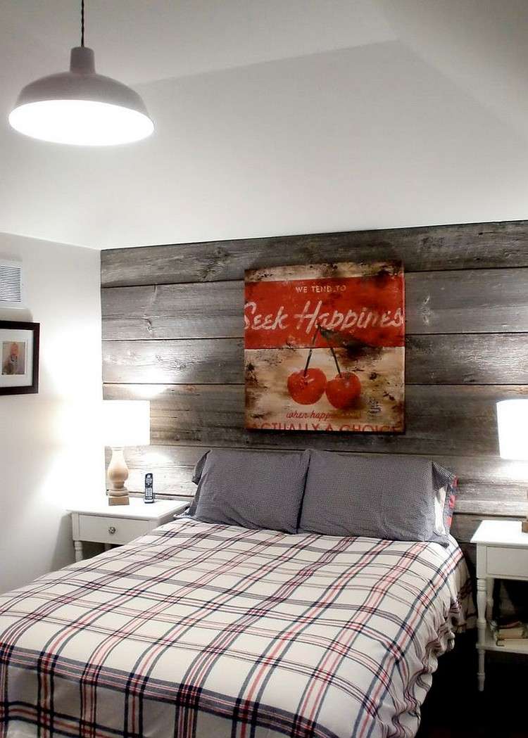 Mur en bois recyclé pour aménager une chambre à l'esprit récup' !
