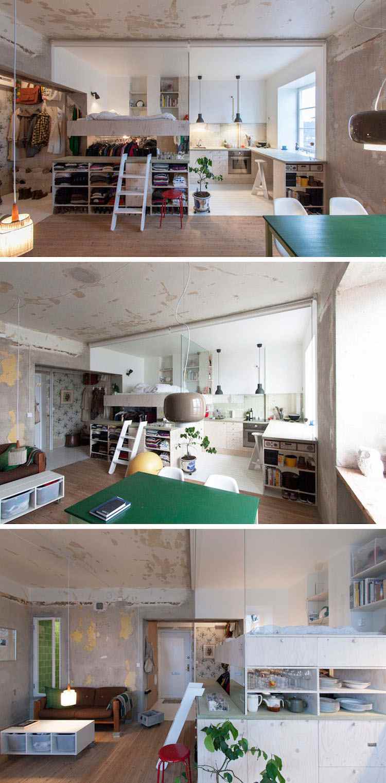 Lit mezzanine avec rangement le mobilier intelligent d'un appart ...