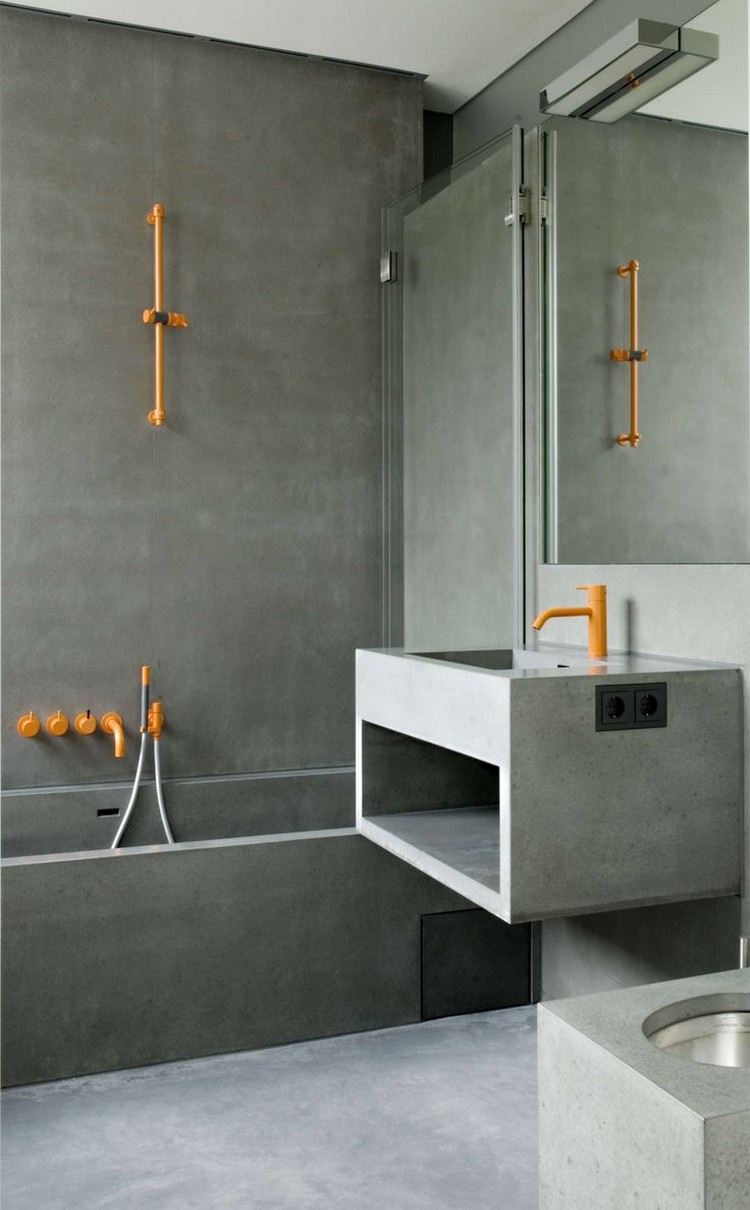 Béton ciré salle de bain pour créer un pièce de caractère bien ...