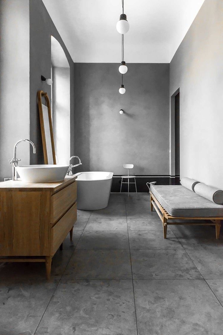 Salle de bain béton ciré –tendance pour donner nouveau look à l'espace