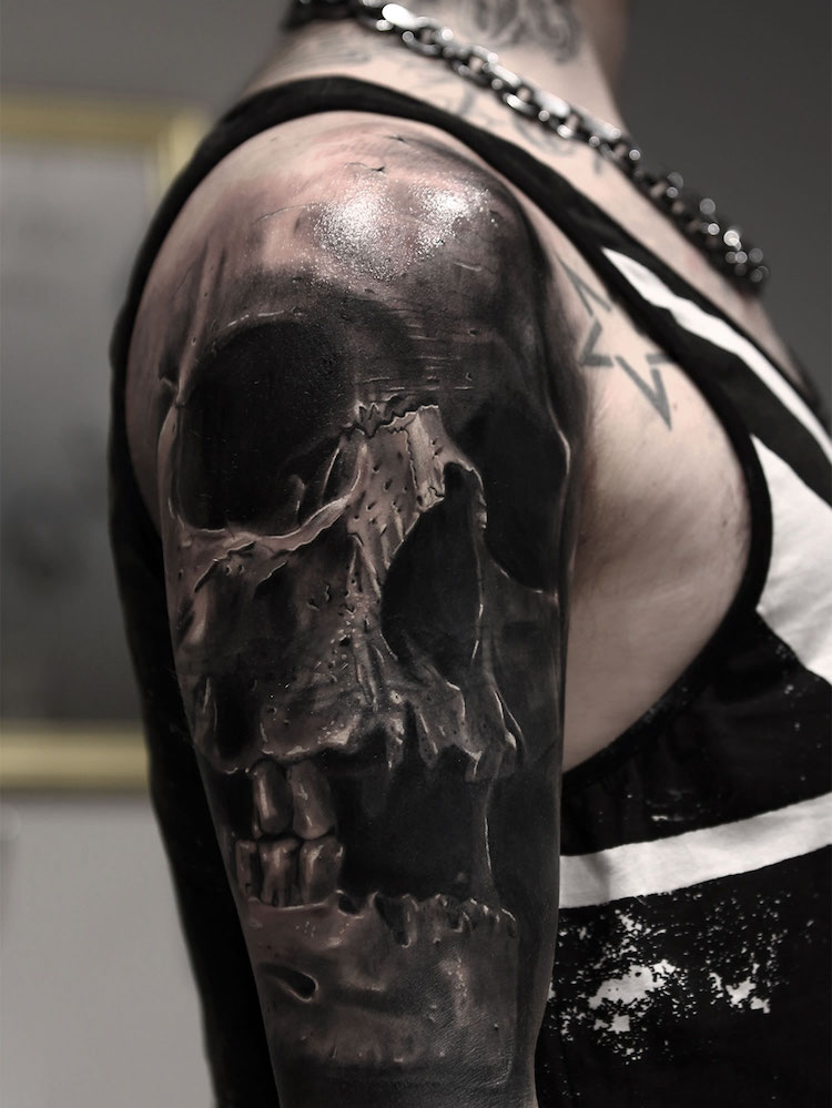 Tatouage tête de mort 40 idées memento mori tatouage en styles variés