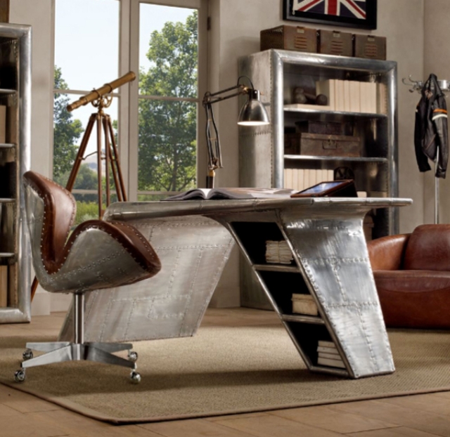  mobilier bureau design unique meuble aviator-wing desk