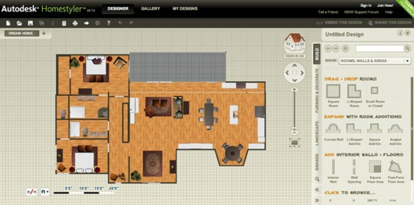 Autodesk-programme-plans-maison-3D-légende-formes-dimensions