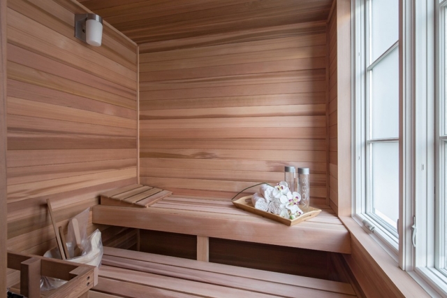 sauna bois loft moderne