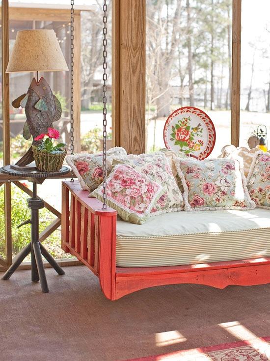 La balancelle de jardin le mobilier pour un patio merveilleux Véranda Créatif Moderne