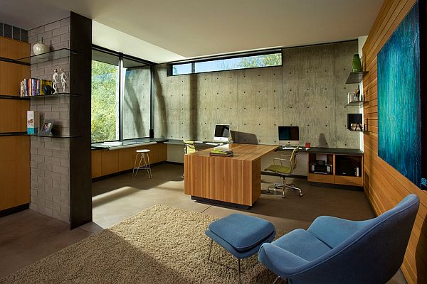 mur en beton bureau contemporaine