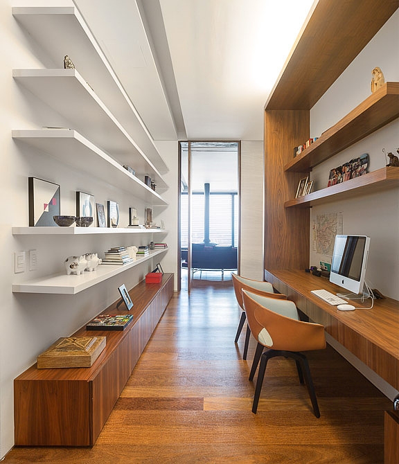 bureau simple design bois couloir