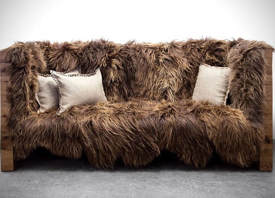canape cuir laine mouton