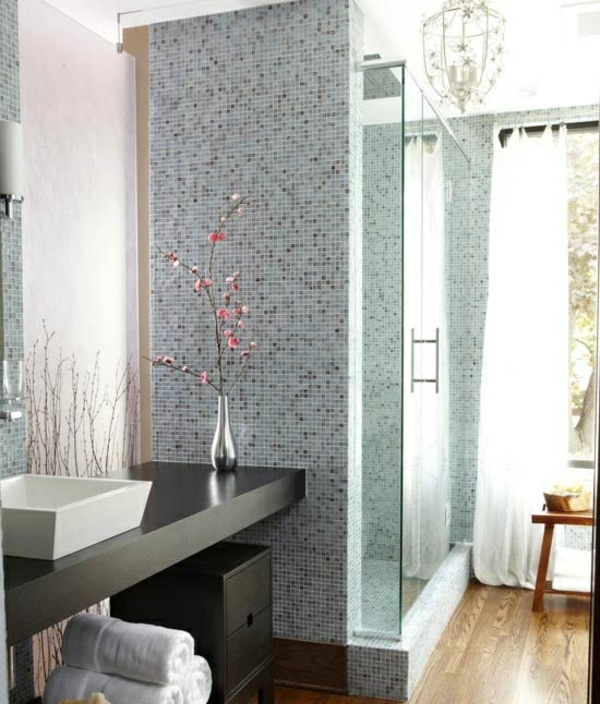 carrelage salle de bains porte-transparente