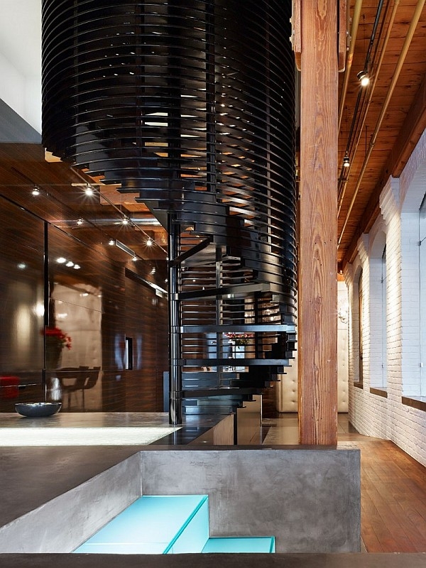 design moderne escalier colimaçon intérieur